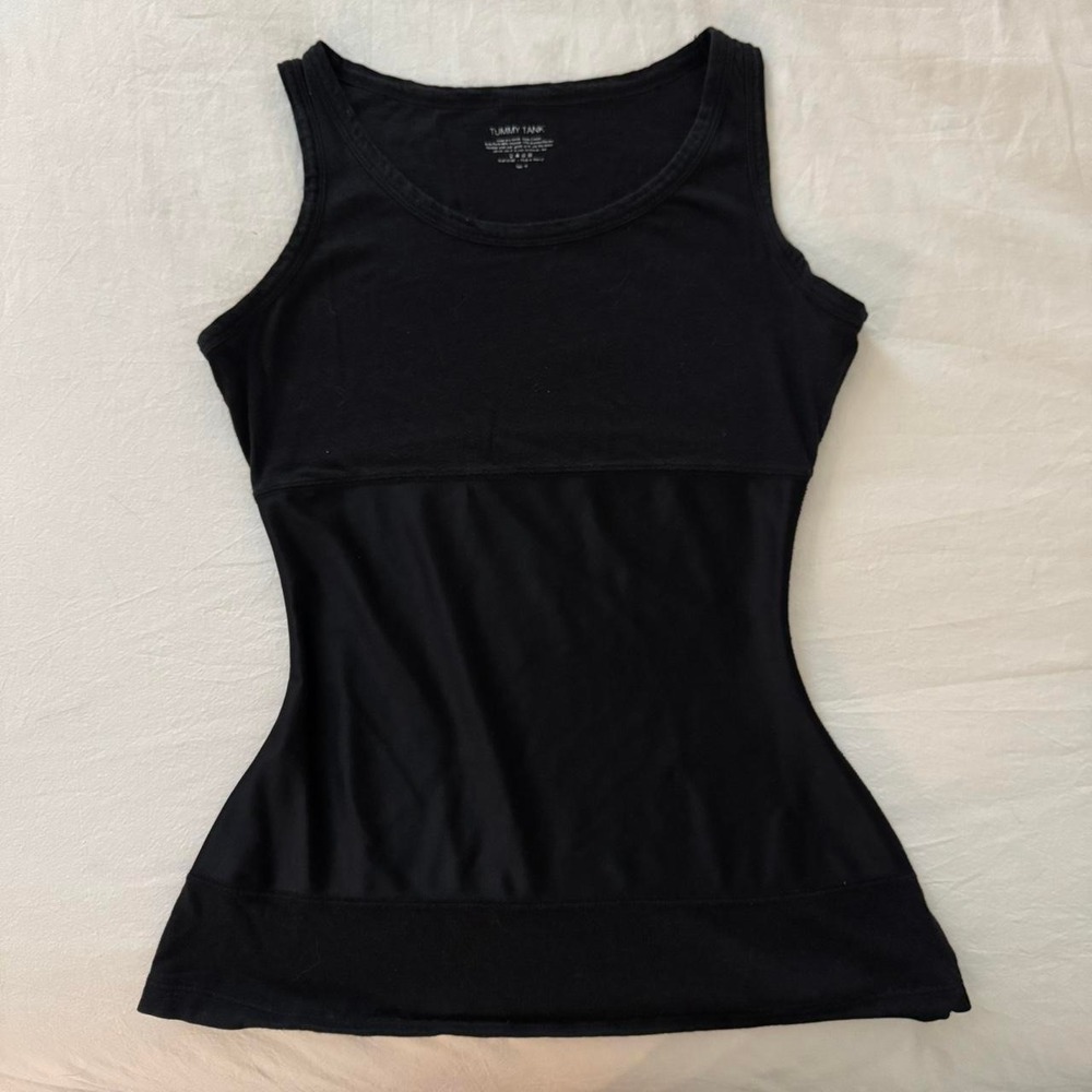 black tummy tank top